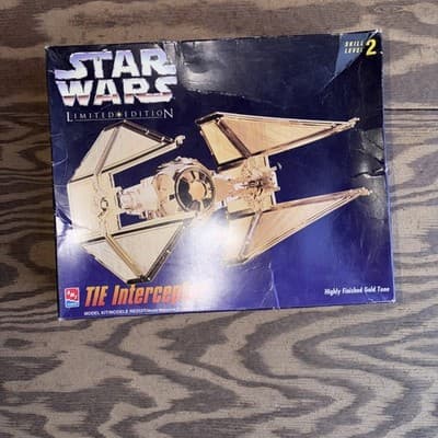 STAR WARS TIE INTERCEPTOR MODEL LIMITED EDITION GOLD TONE FINISH - Unopened NEW