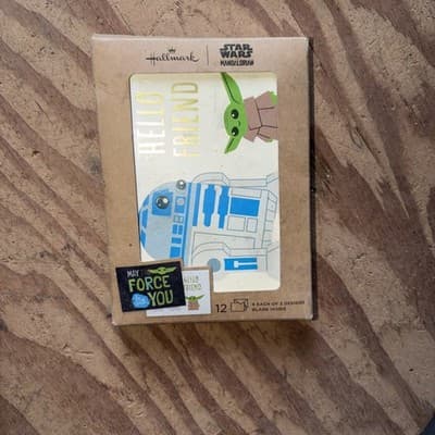 Star Wars Mandalorian 12 Cards Hallmark Blank 2 Designs