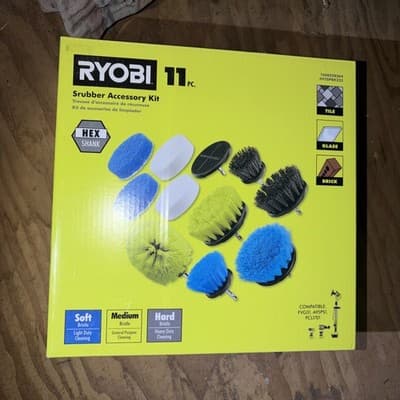 RYOBI A95SPBK223 Scrubber Brush Accessory Kit (11 Piece) NEW Free Shipping