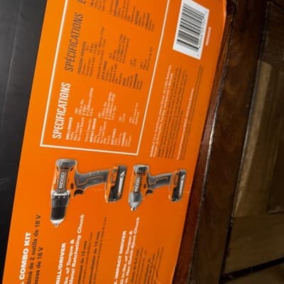 RIDGID 18V Cordless 2-Tool Combo Kit with Drill/Driver, Impact Driver, (2) 2.0
