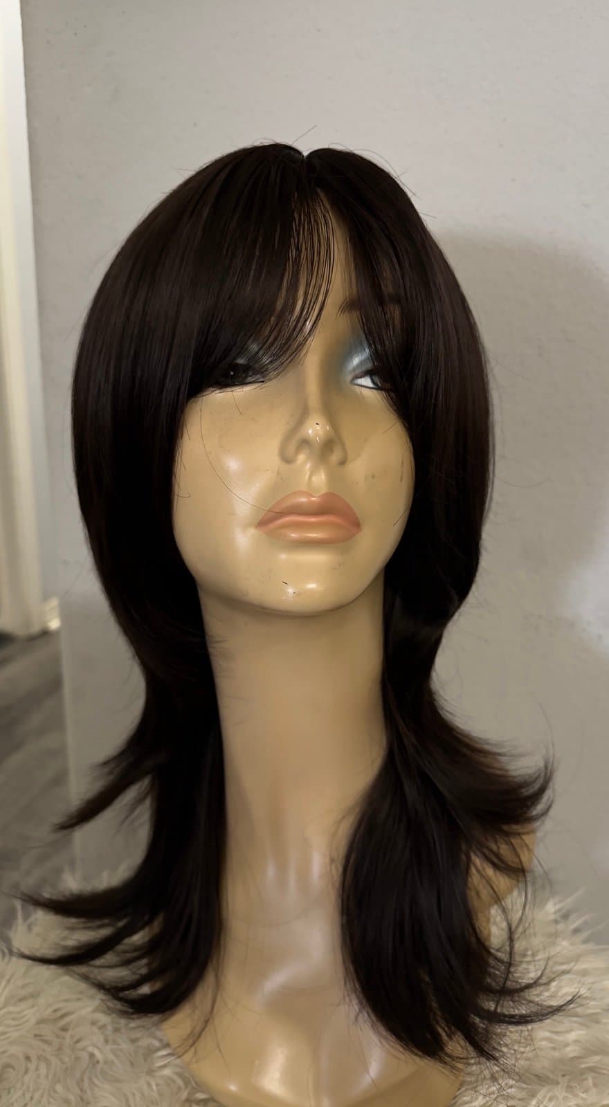 Synthetic Blend Wig with Curtain bangs and realistic scalp - Thumbnail 7