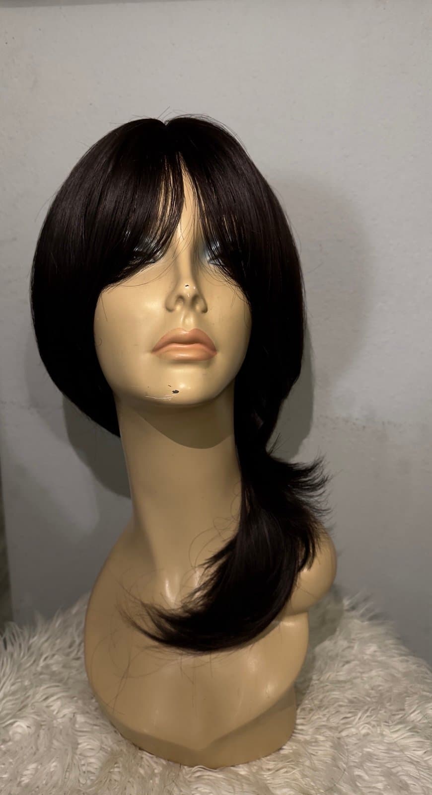 Synthetic Blend Wig with Curtain bangs and realistic scalp - Thumbnail 9