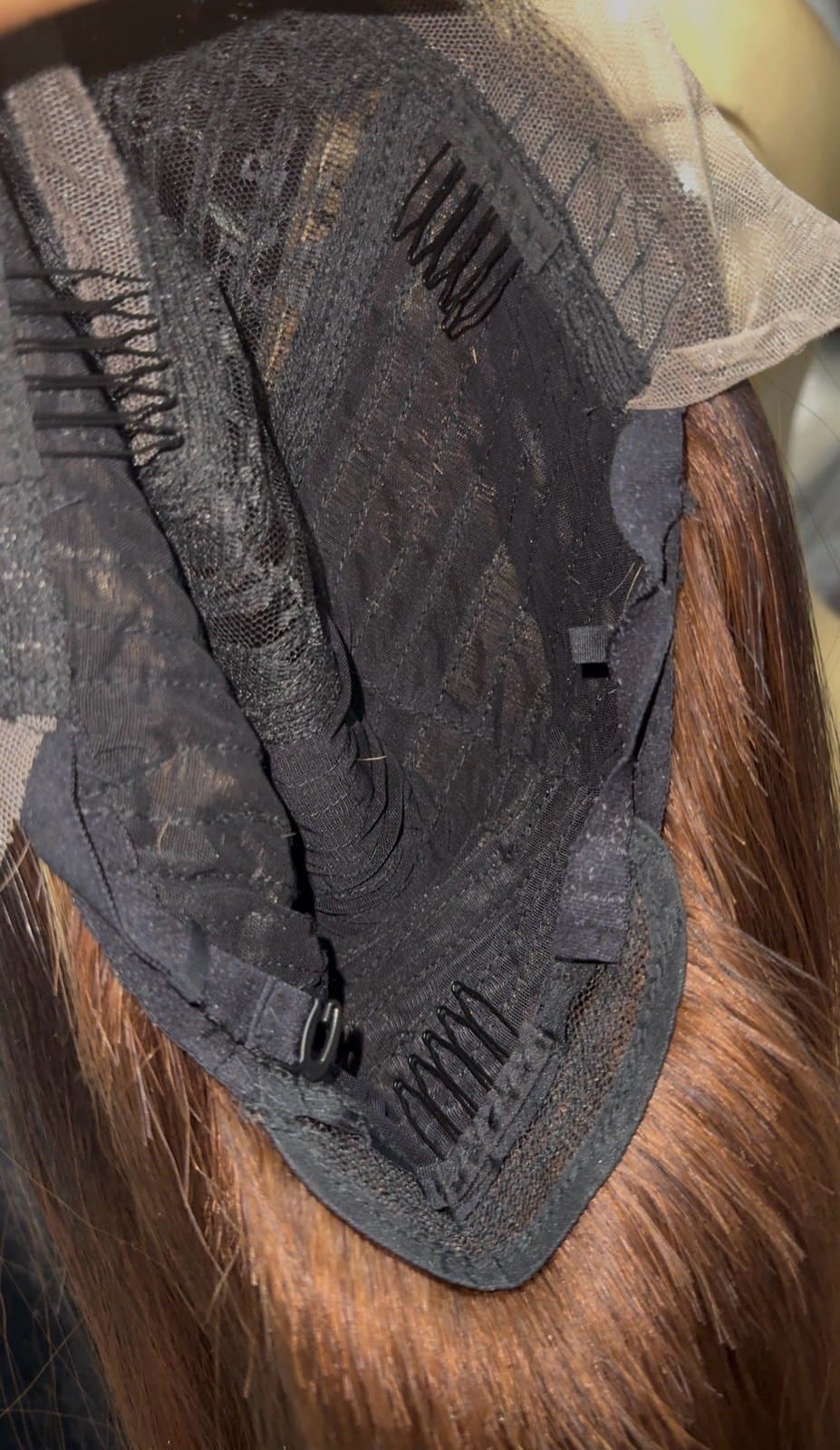 Synthetic Blend Middle Part Wig Long straight brown wig with highlights lace fro - Thumbnail 12