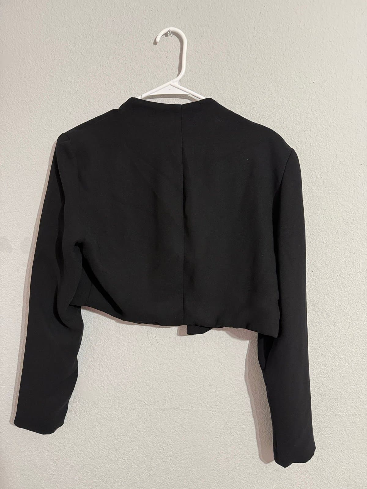 NY Collection Black Cropped Open-Front Jacket - Thumbnail 6