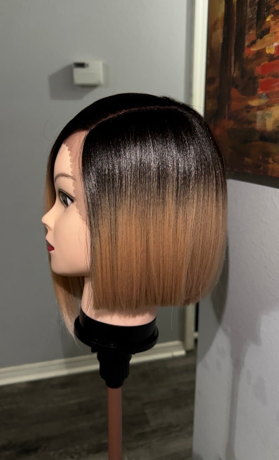 Synthetic Blend Ombre Bob Lace Front Wig - Thumbnail 2