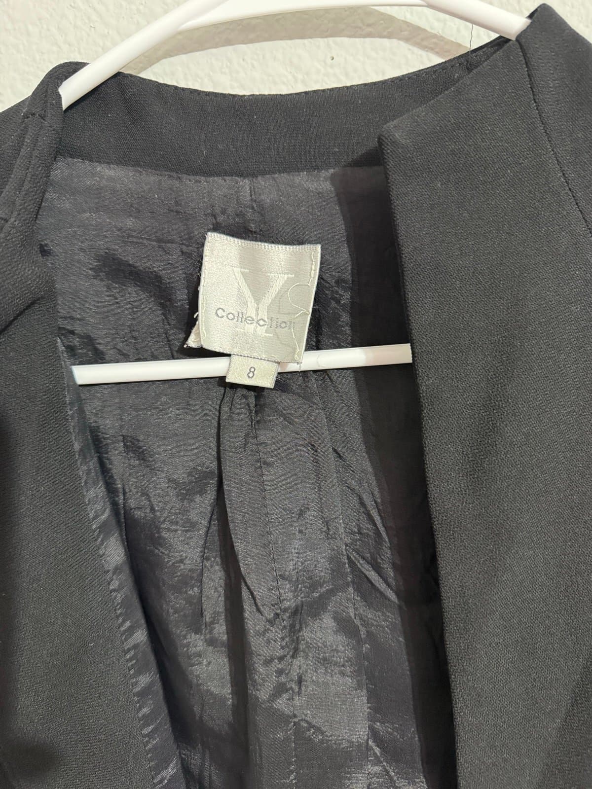 NY Collection Black Cropped Open-Front Jacket - Thumbnail 5