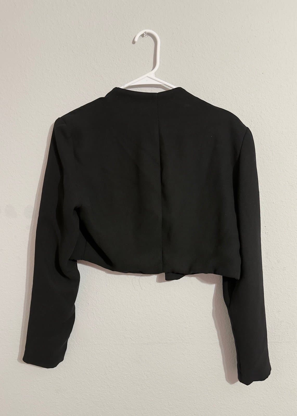 NY Collection Black Cropped Open-Front Jacket - Thumbnail 3