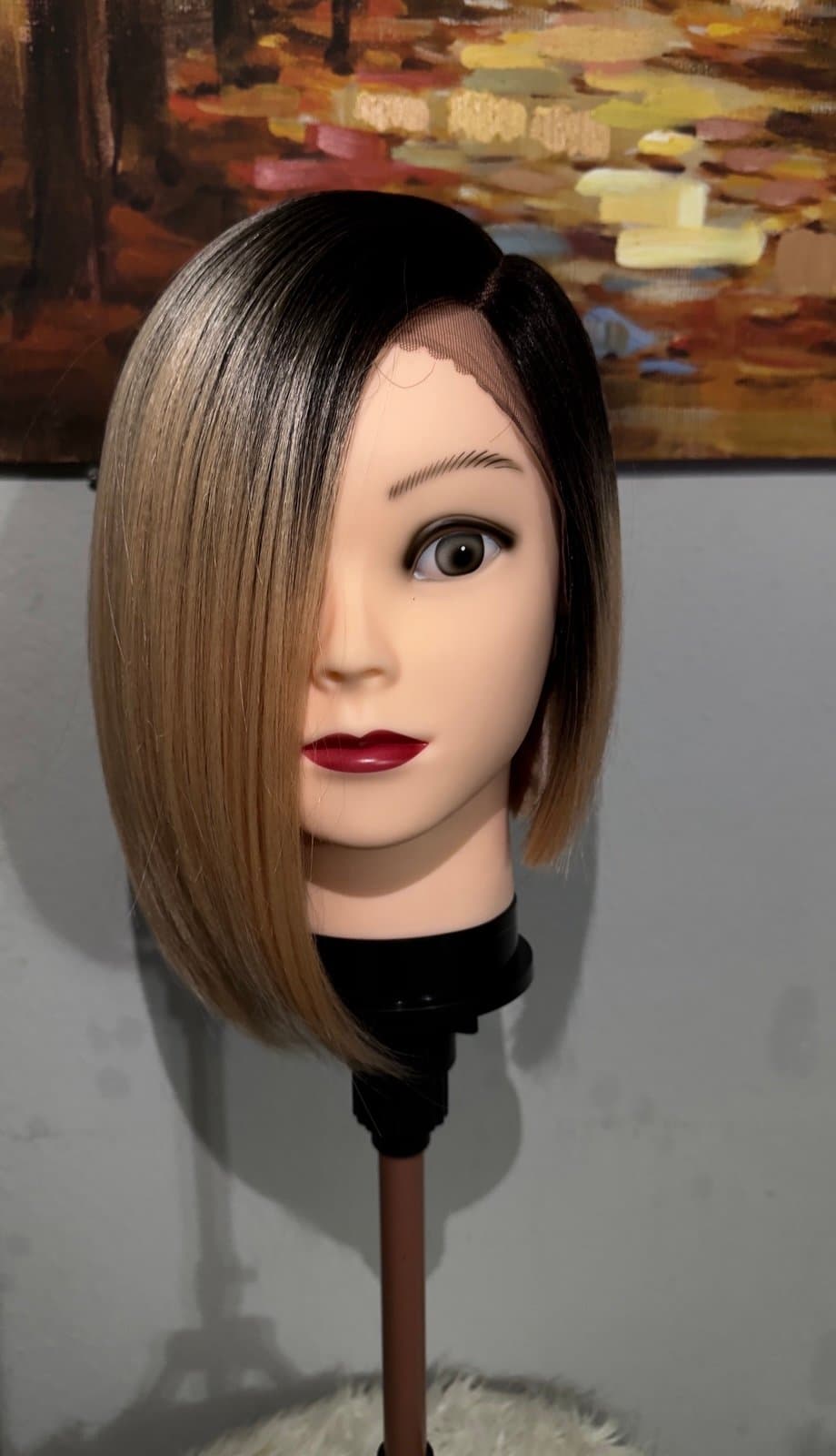 Synthetic Blend Ombre Bob Lace Front Wig - Image 1
