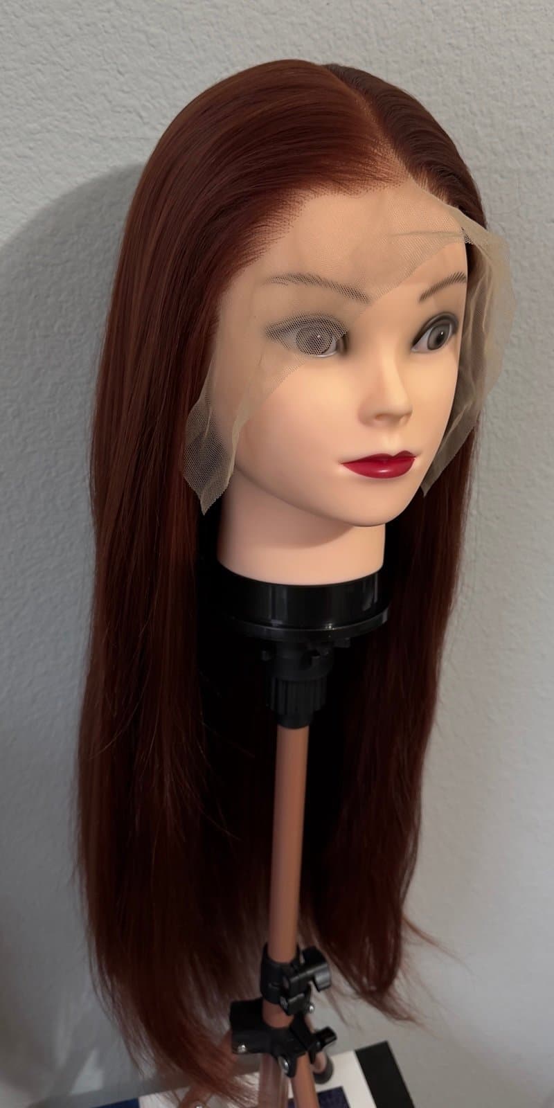 Synthetic Blend Lace Wig 13x6lace wig burgundy - Thumbnail 3