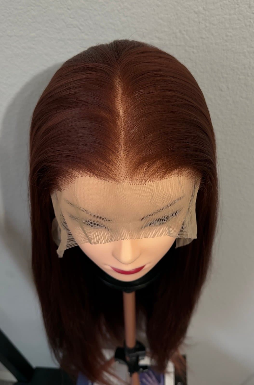 Synthetic Blend Lace Wig 13x6lace wig burgundy - Thumbnail 4