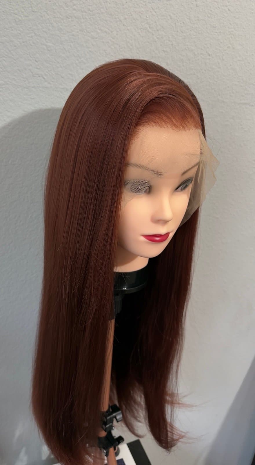 Synthetic Blend Lace Wig 13x6lace wig burgundy - Thumbnail 8