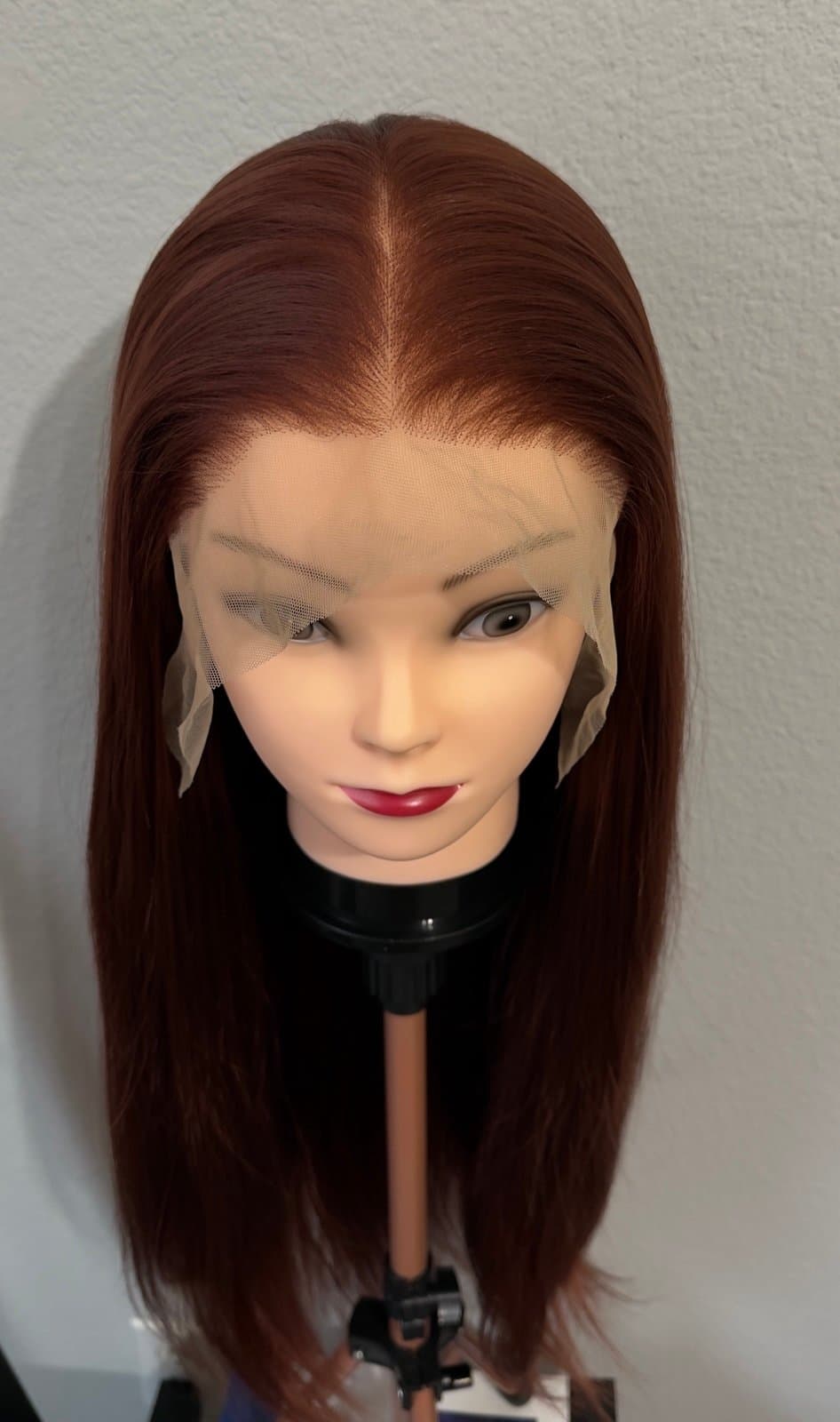 Synthetic Blend Lace Wig 13x6lace wig burgundy - Thumbnail 2