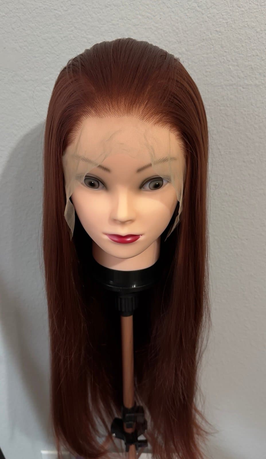 Synthetic Blend Lace Wig 13x6lace wig burgundy - Thumbnail 9