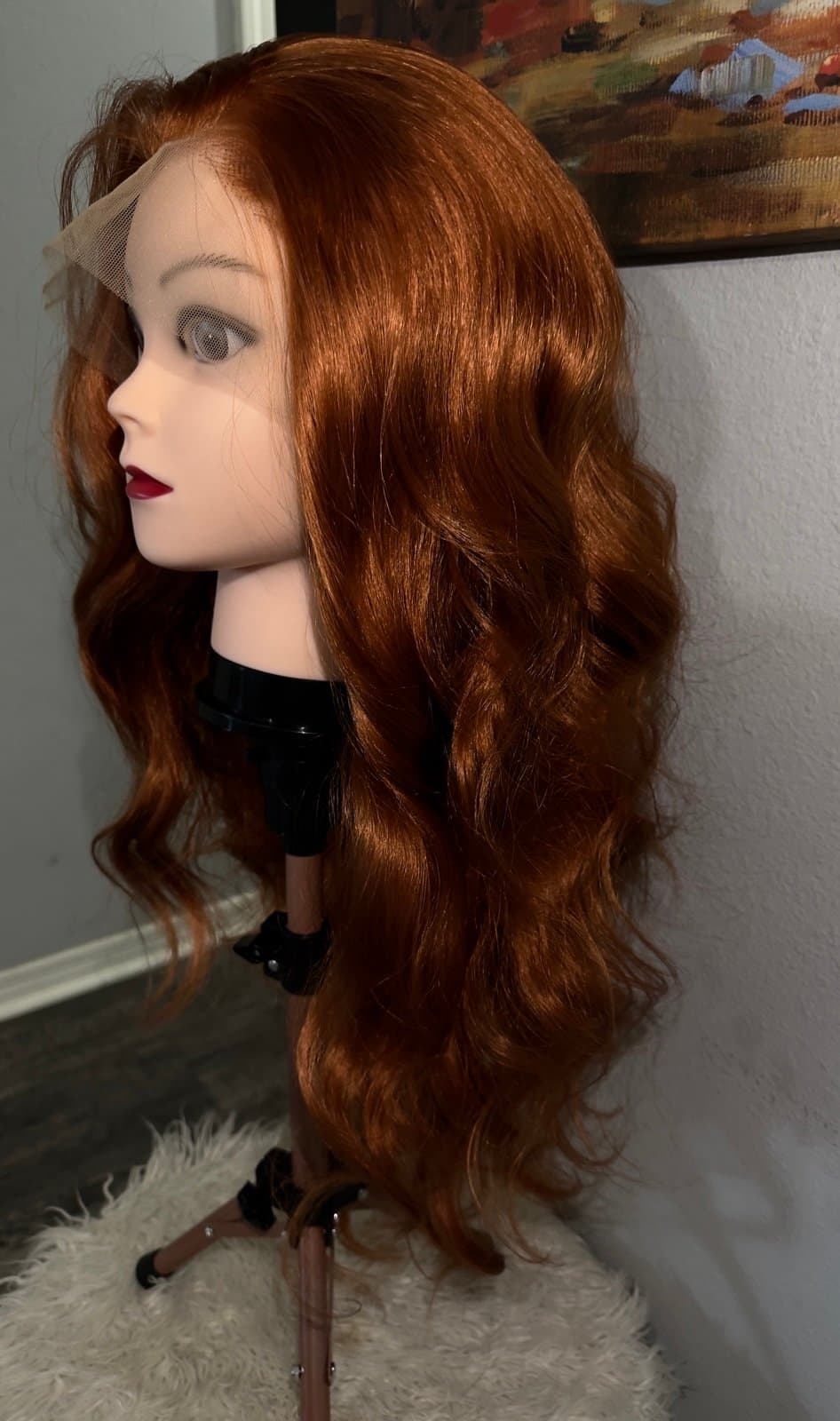 Synthetic Blend 13x4 Long BodyWave Ginger Lace Front Wig - Thumbnail 7