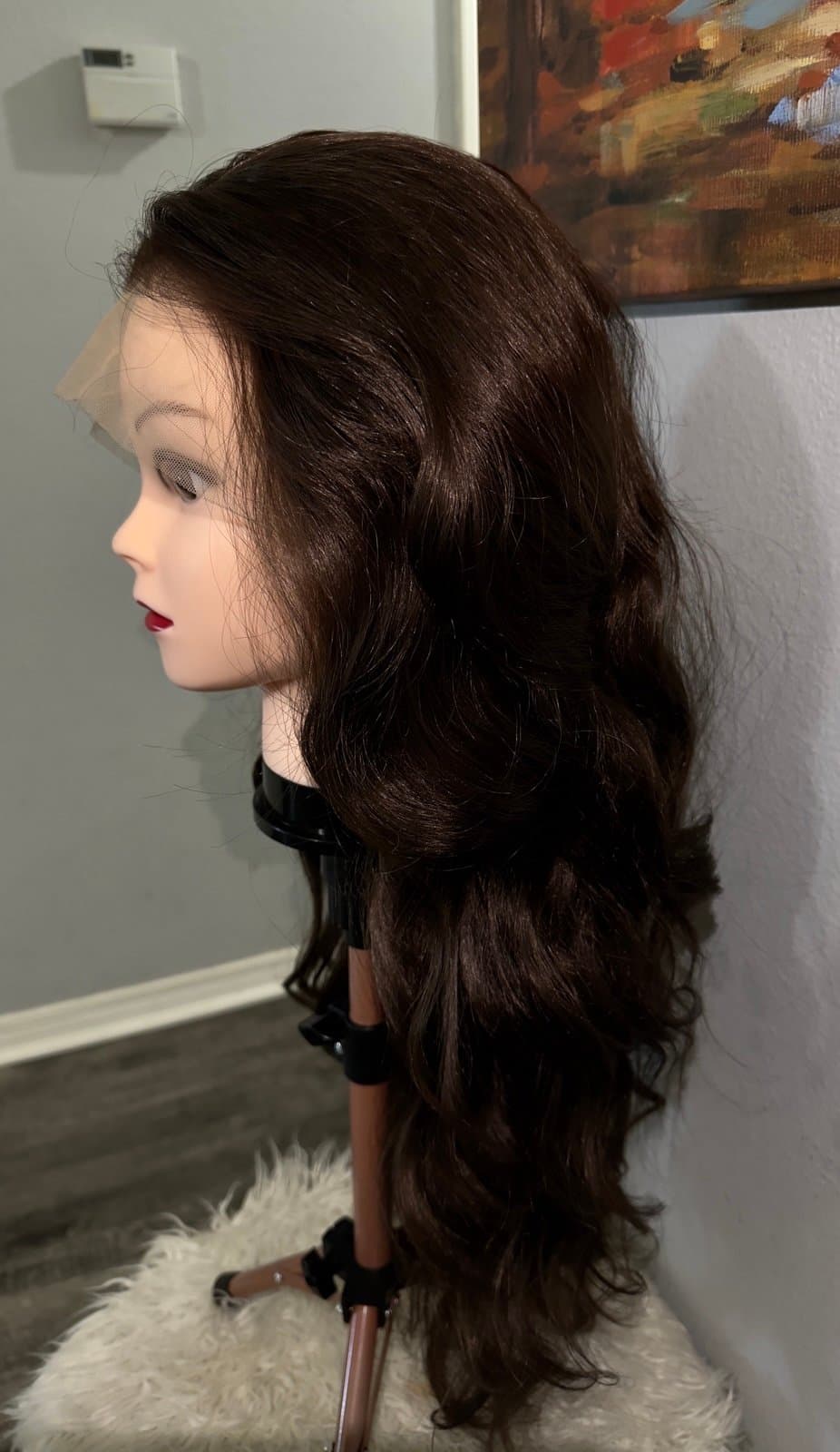 Synthetic Blend 13x4 Long BodyWave Brown Lace Front Wig - Thumbnail 3