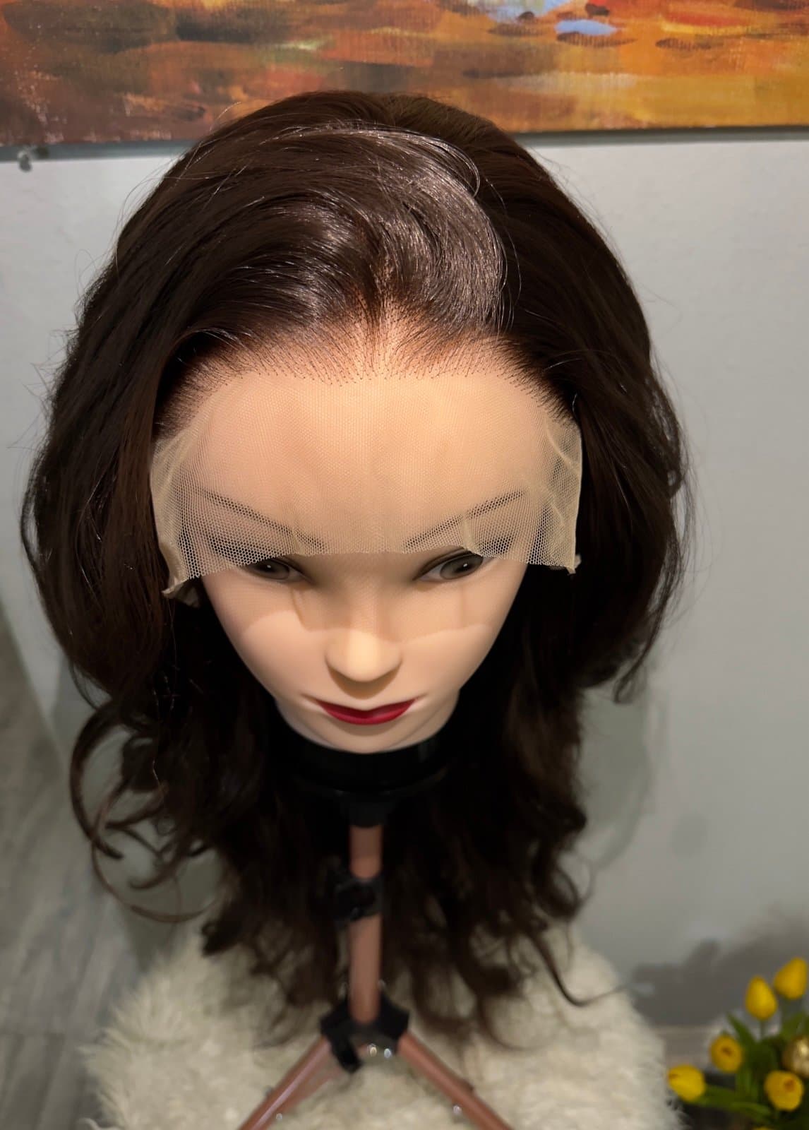 Synthetic Blend 13x4 Long BodyWave Brown Lace Front Wig - Thumbnail 10