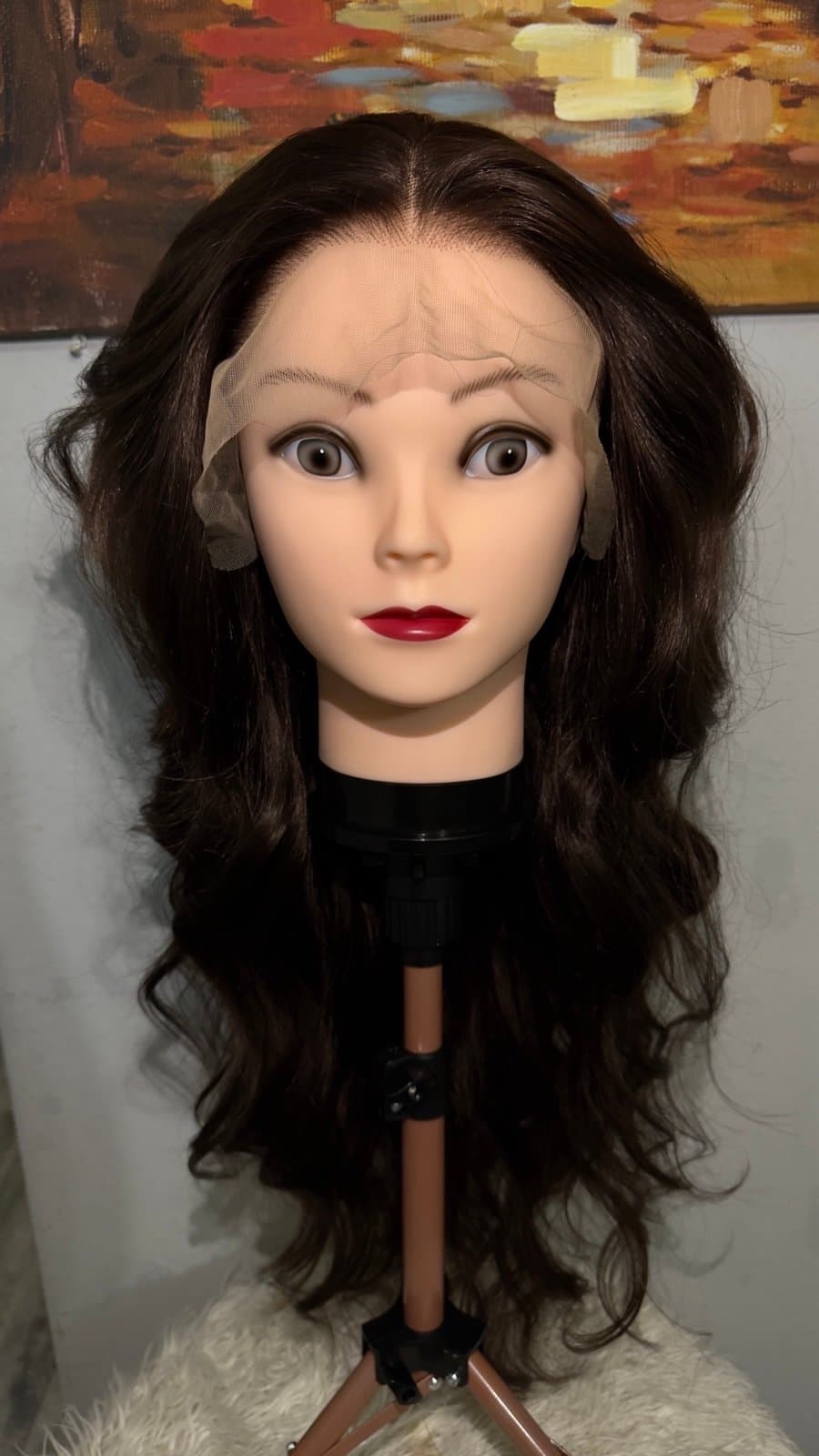 Synthetic Blend 13x4 Long BodyWave Brown Lace Front Wig - Thumbnail 8