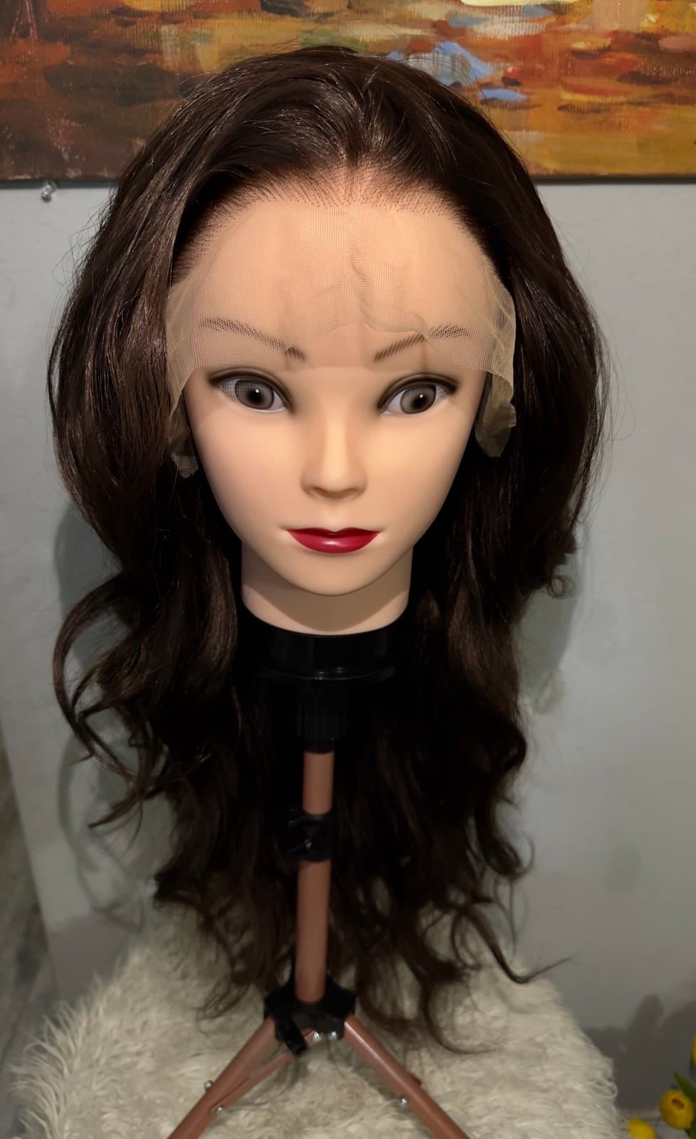 Synthetic Blend 13x4 Long BodyWave Brown Lace Front Wig - Thumbnail 11