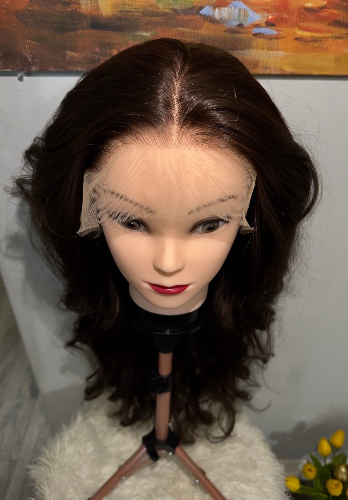 Synthetic Blend 13x4 Long BodyWave Brown Lace Front Wig - Thumbnail 5