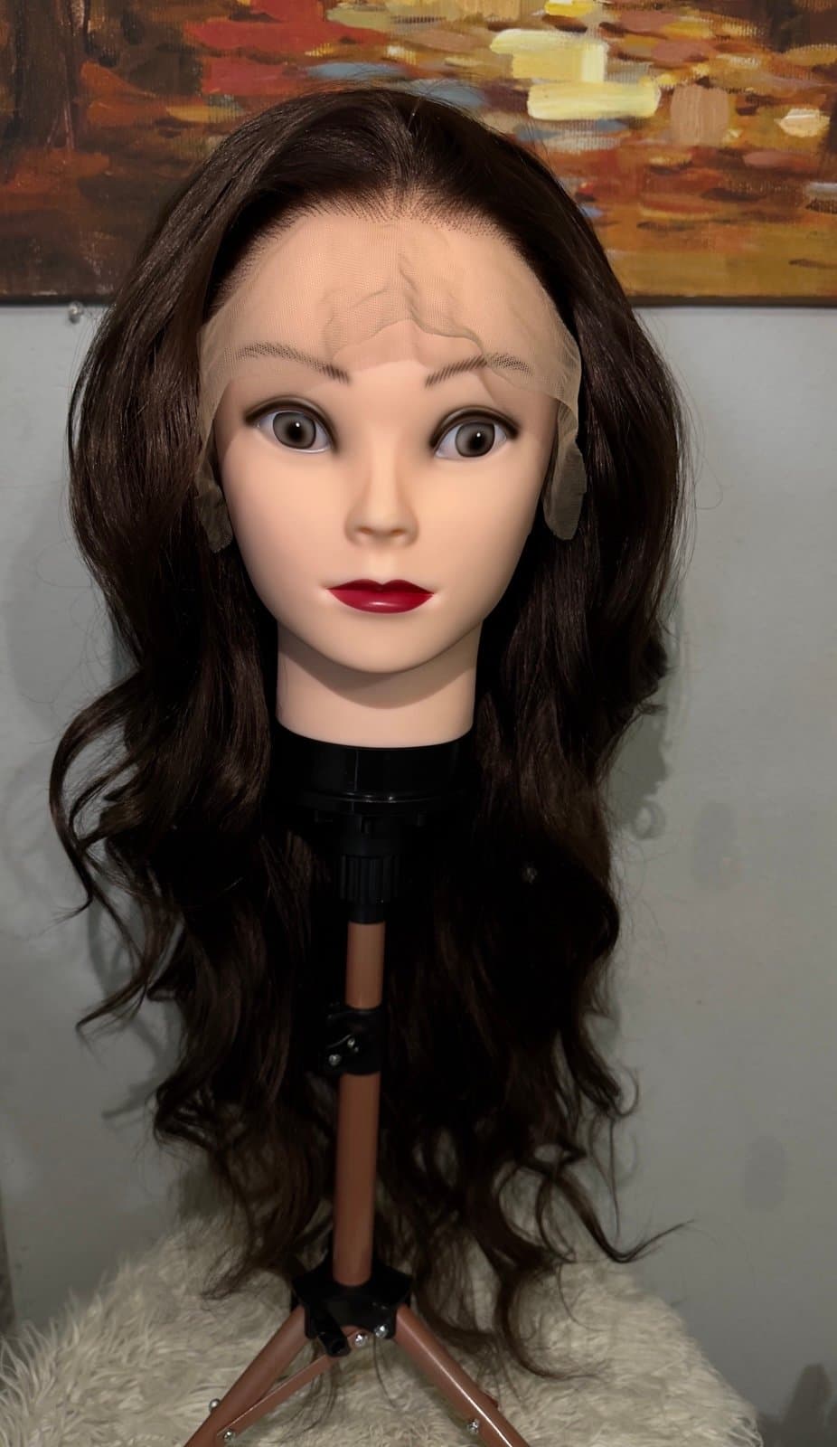 Synthetic Blend 13x4 Long BodyWave Brown Lace Front Wig - Thumbnail 12