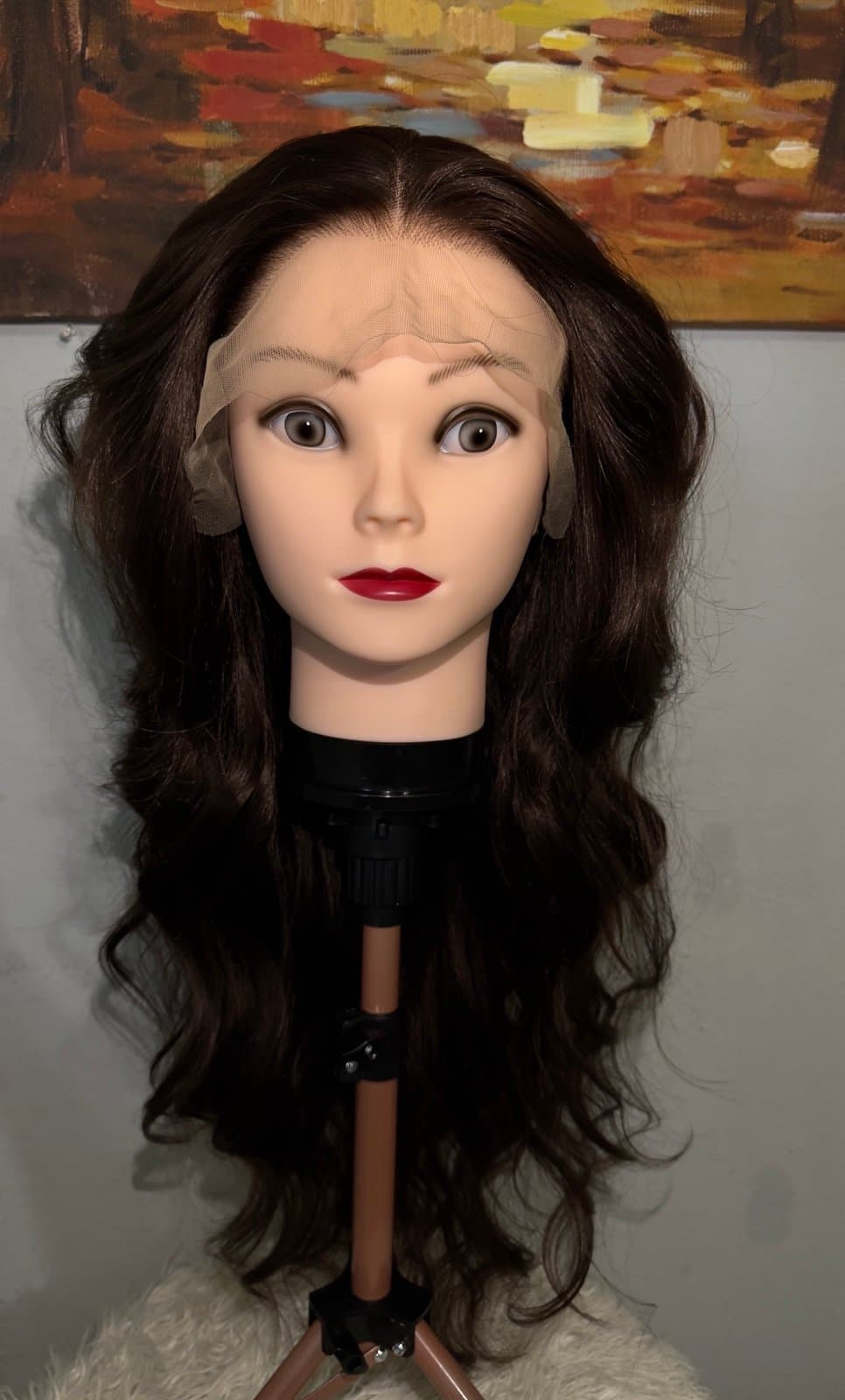 Synthetic Blend 13x4 Long BodyWave Brown Lace Front Wig - Thumbnail 7