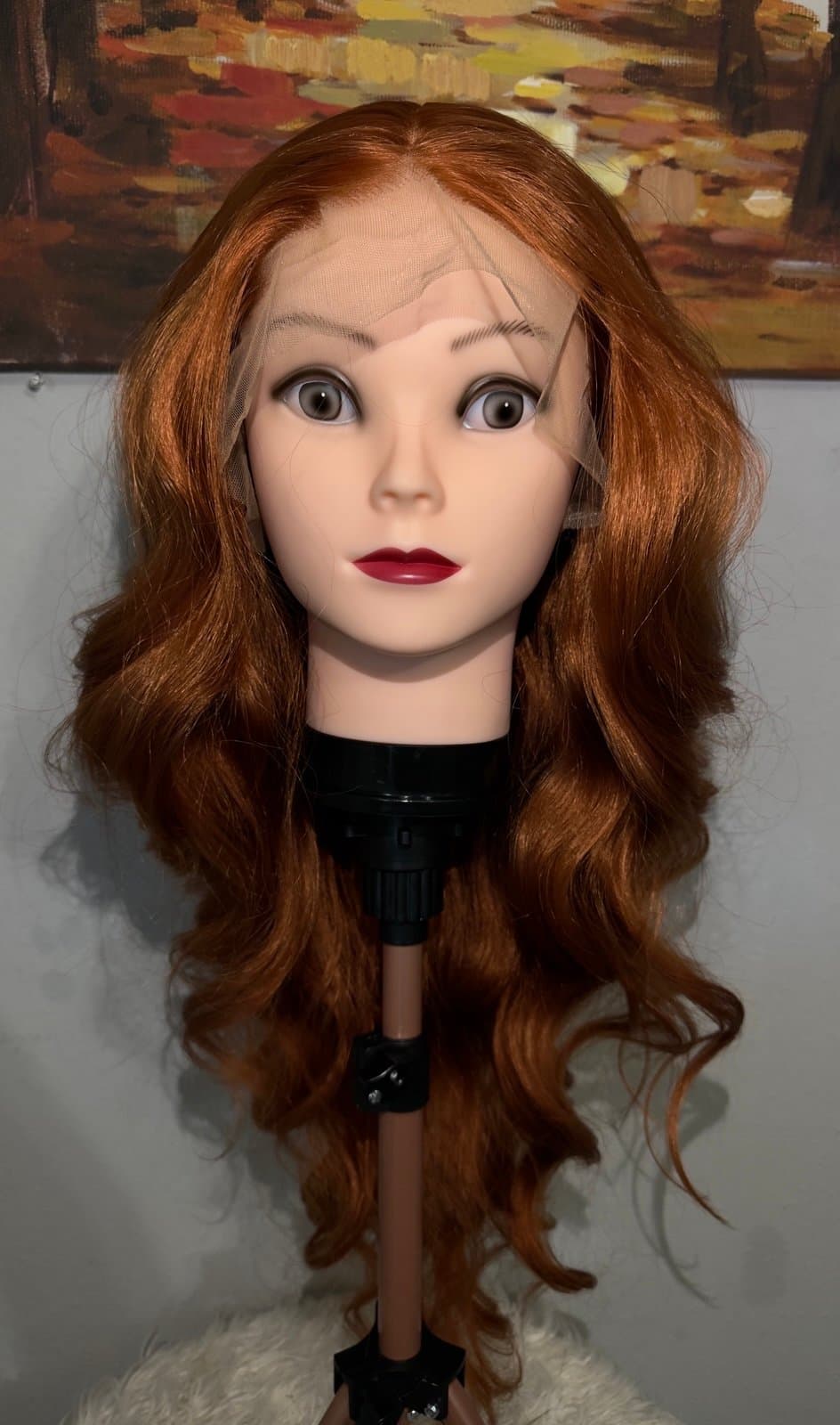 Synthetic Blend 13x4 Long BodyWave Ginger Lace Front Wig - Thumbnail 4