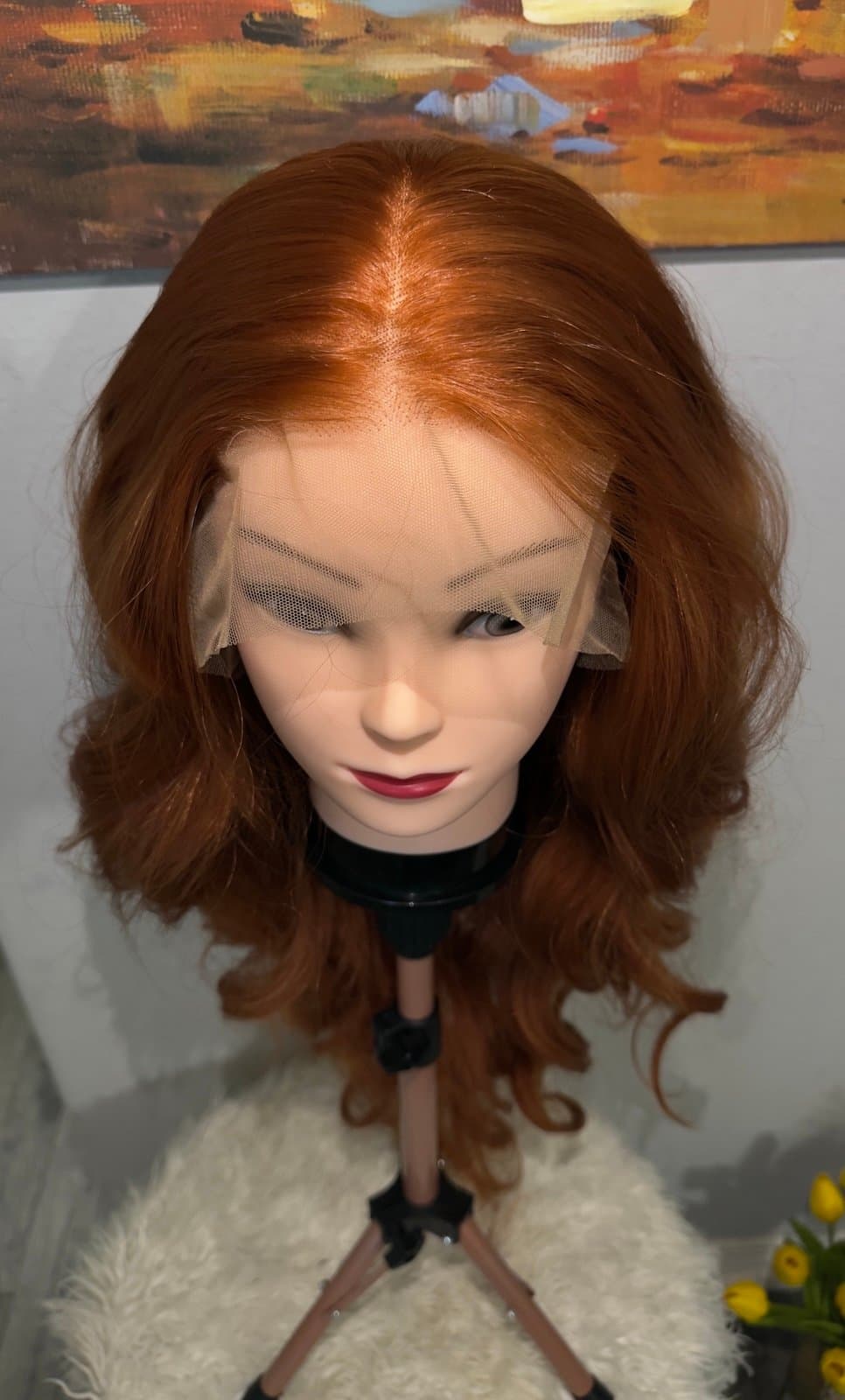 Synthetic Blend 13x4 Long BodyWave Ginger Lace Front Wig - Thumbnail 2