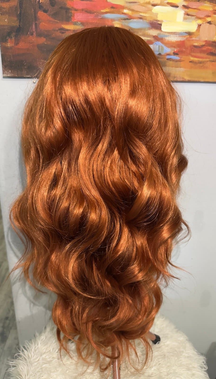 Synthetic Blend 13x4 Long BodyWave Ginger Lace Front Wig - Thumbnail 5