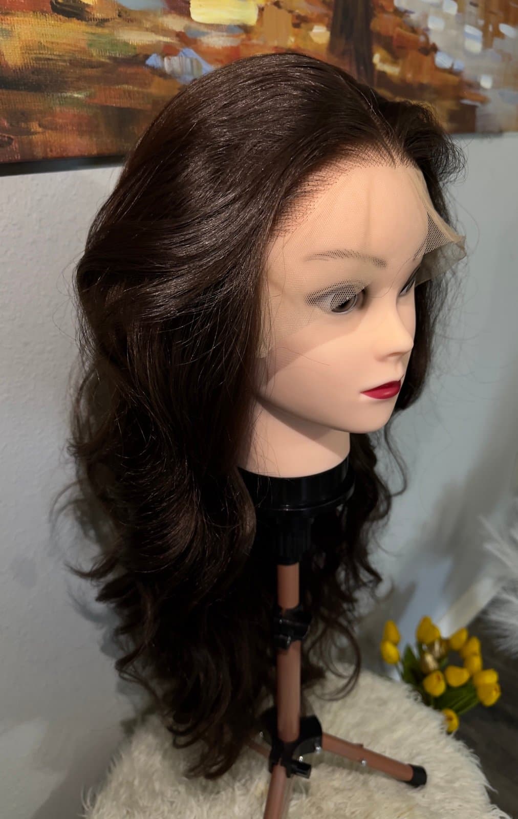 Synthetic Blend 13x4 Long BodyWave Brown Lace Front Wig - Image 1