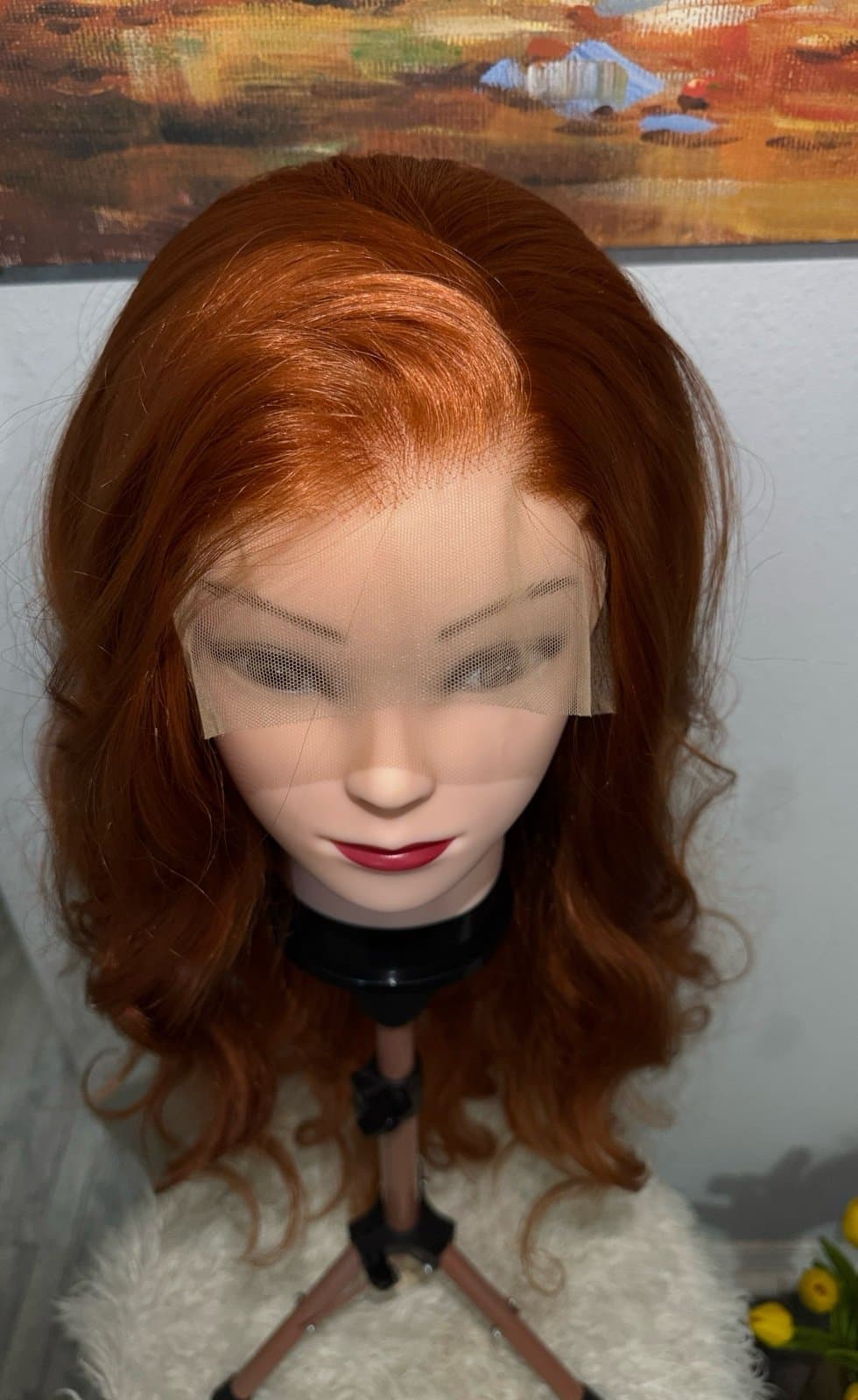 Synthetic Blend 13x4 Long BodyWave Ginger Lace Front Wig - Thumbnail 6