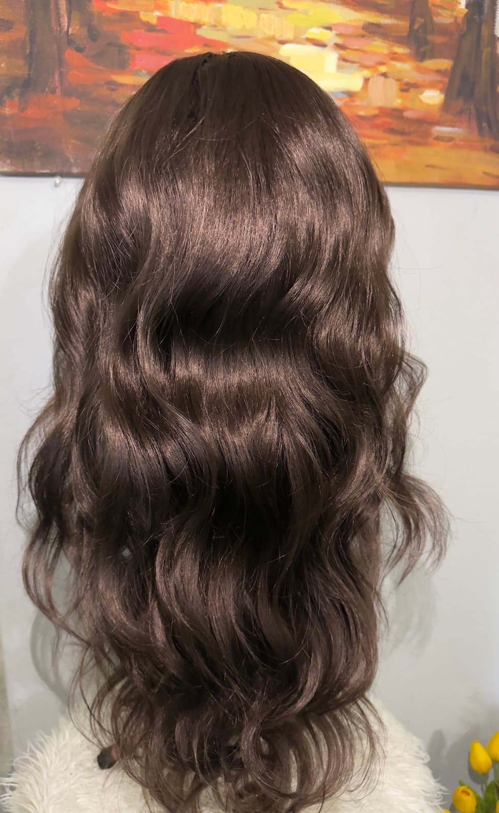 Synthetic Blend 13x4 Long BodyWave Brown Lace Front Wig - Thumbnail 9