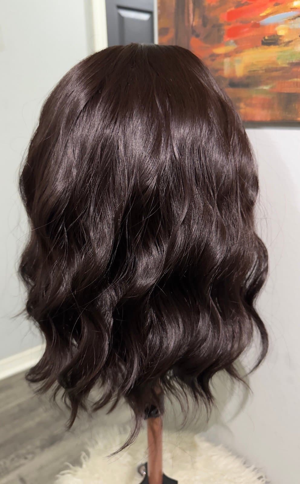 Synthetic Blend Glueless Wig With Bangs - Thumbnail 6