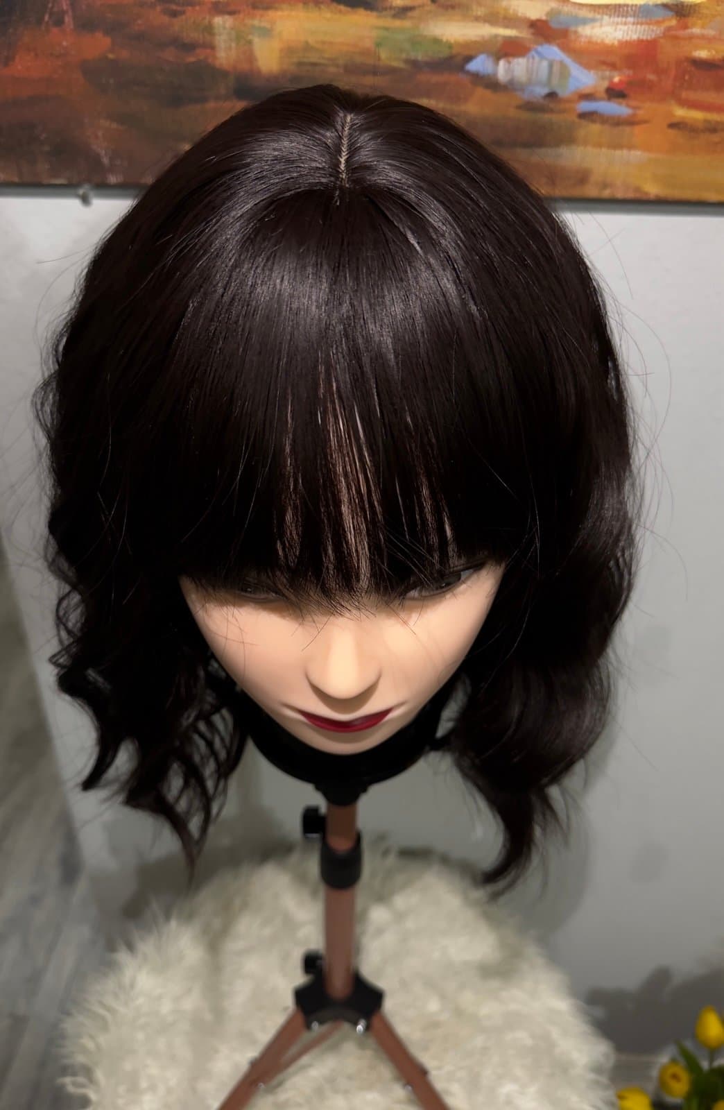 Synthetic Blend Glueless Wig With Bangs - Image 1