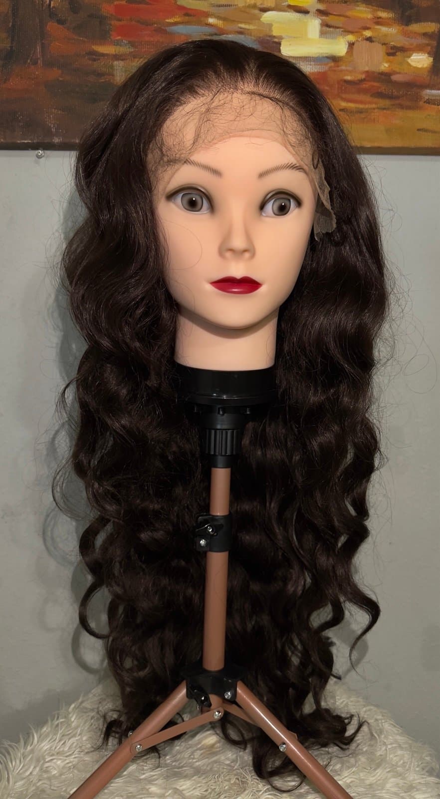 Synthetic Blend 13x6 Long BodyWave Brown Lace Front Wig - Thumbnail 7