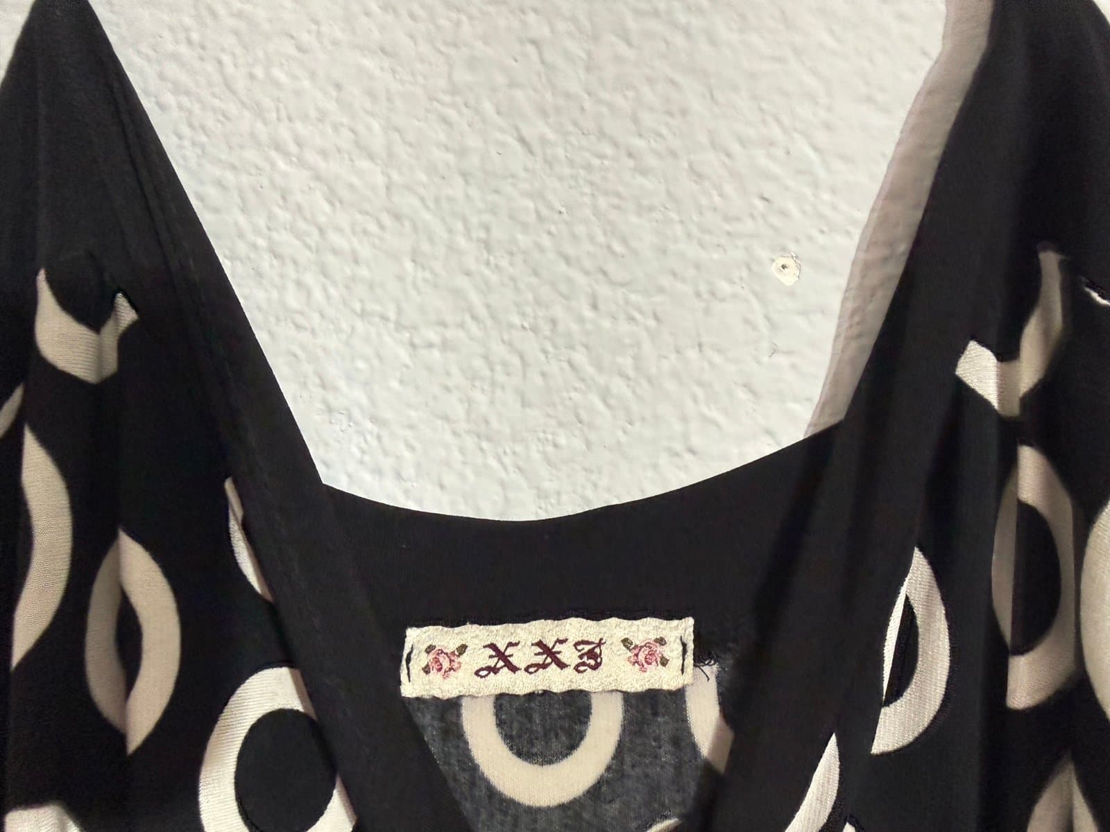 Black and White Graphic Maxi Dress - Thumbnail 5