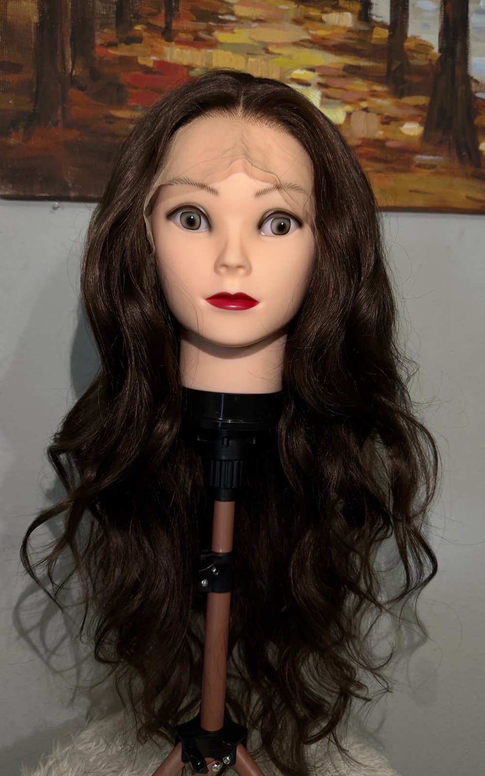 Synthetic Blend 13x4 Long BodyWave Brown Lace Front Wig - Thumbnail 6