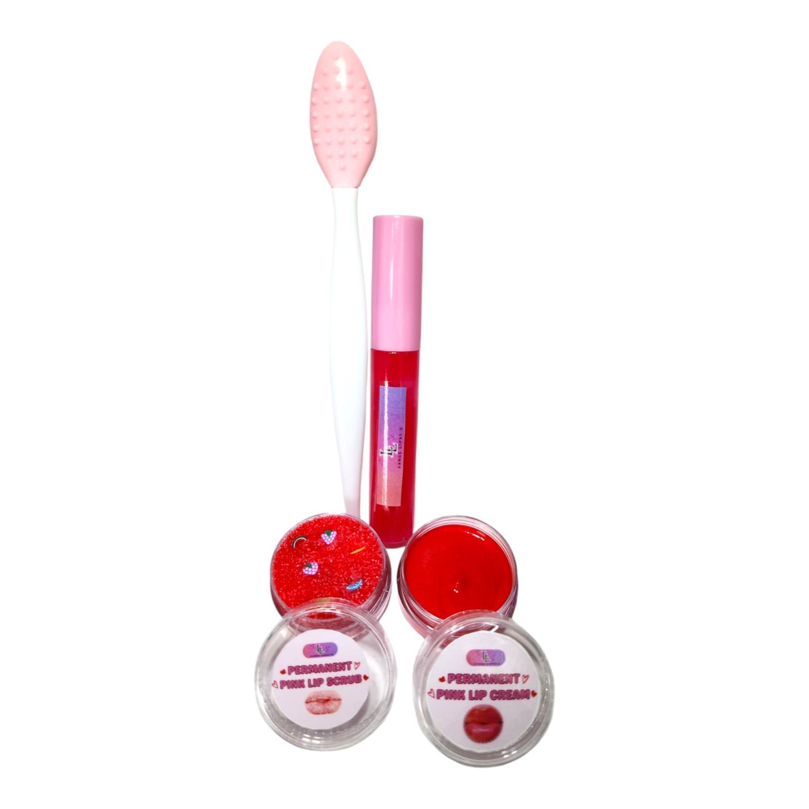 Powerful Brightening Lip Kit of 4: Lip Cream, Sugar Scrub & Scrub & Lip Gloss - Image 1