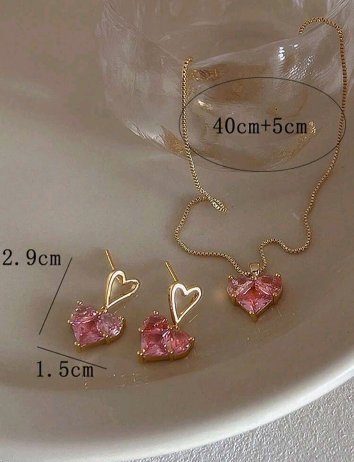 Diamond Heart Flower Rose Gold/Plated Necklace - Thumbnail 4