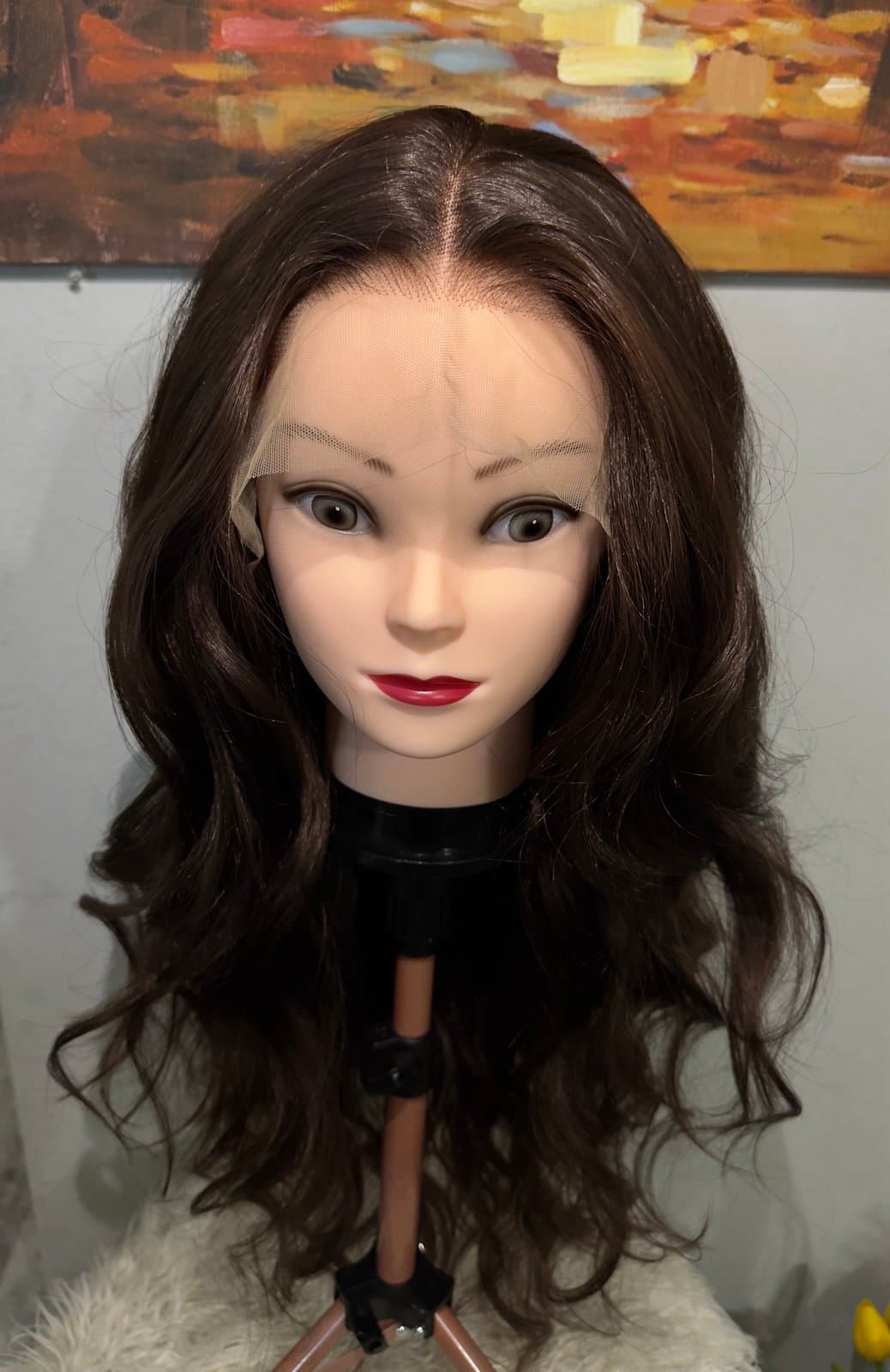 Synthetic Blend 13x4 Long BodyWave Brown Lace Front Wig - Thumbnail 4
