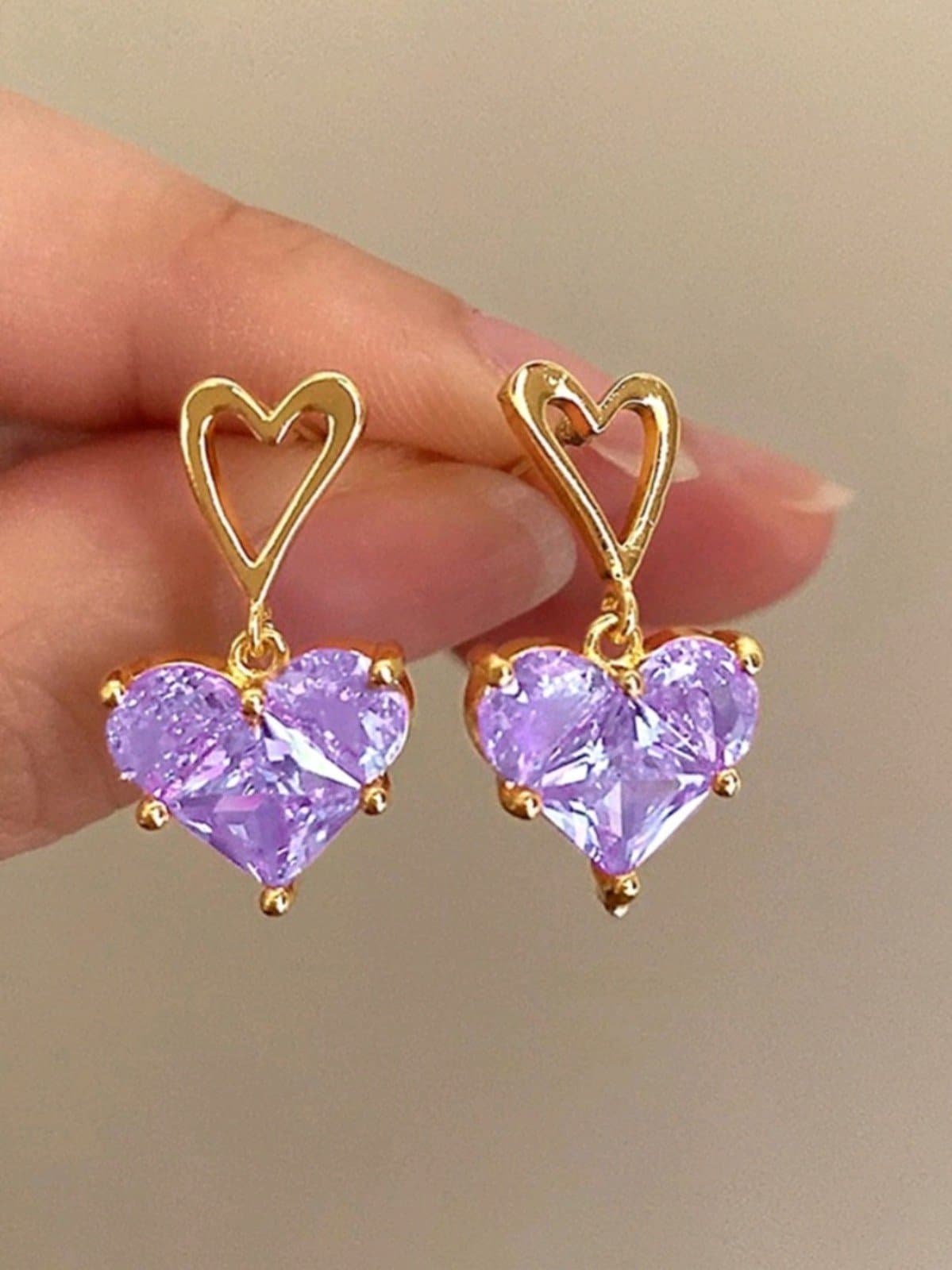 Diamond Heart Flower Rose Gold/Plated Necklace - Thumbnail 10