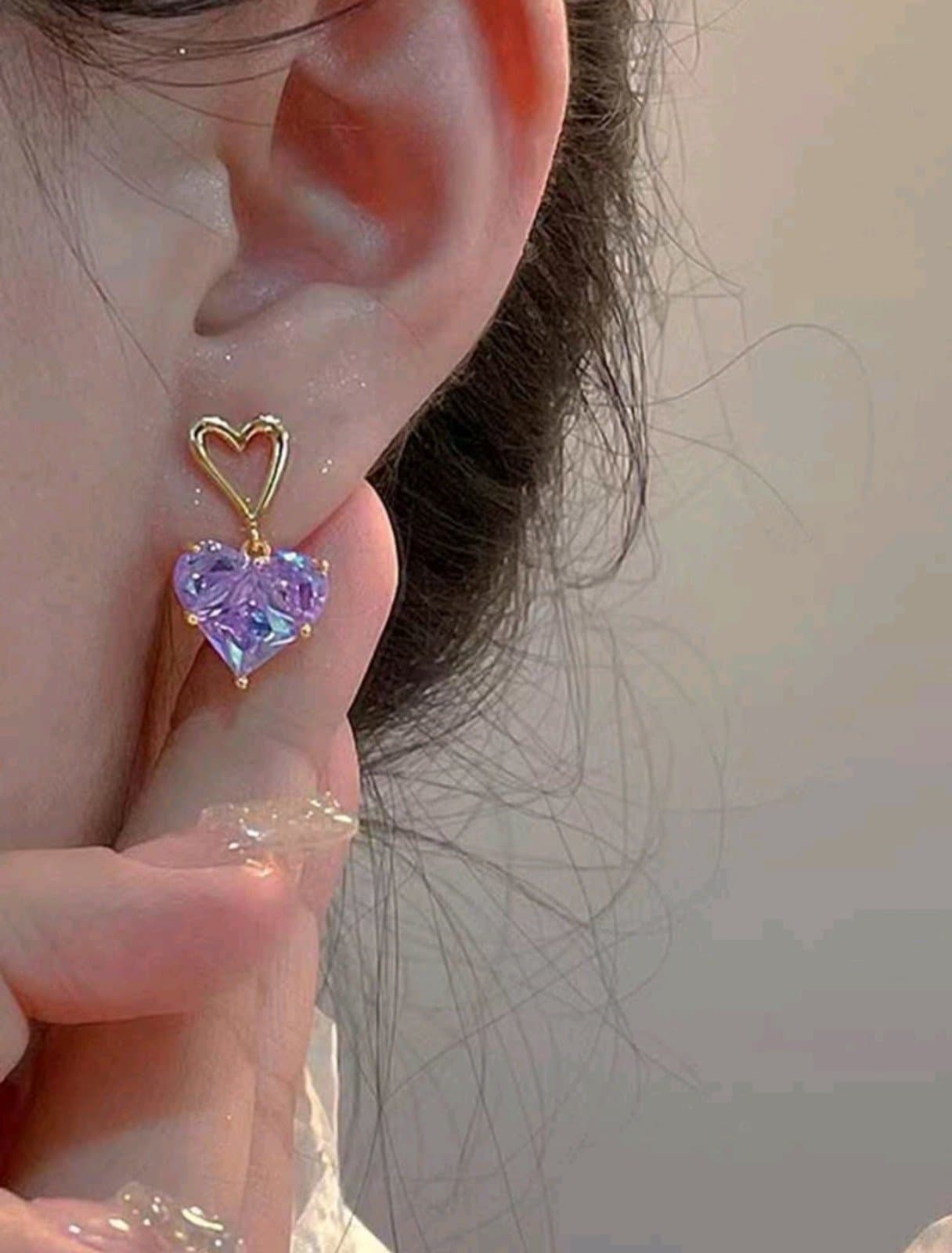 Diamond Heart Flower Rose Gold/Plated Necklace - Thumbnail 7