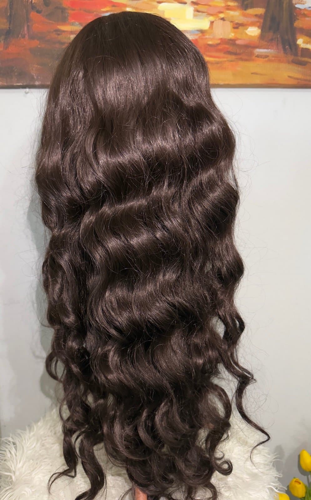 Synthetic Blend 13x6 Long BodyWave Brown Lace Front Wig - Thumbnail 5