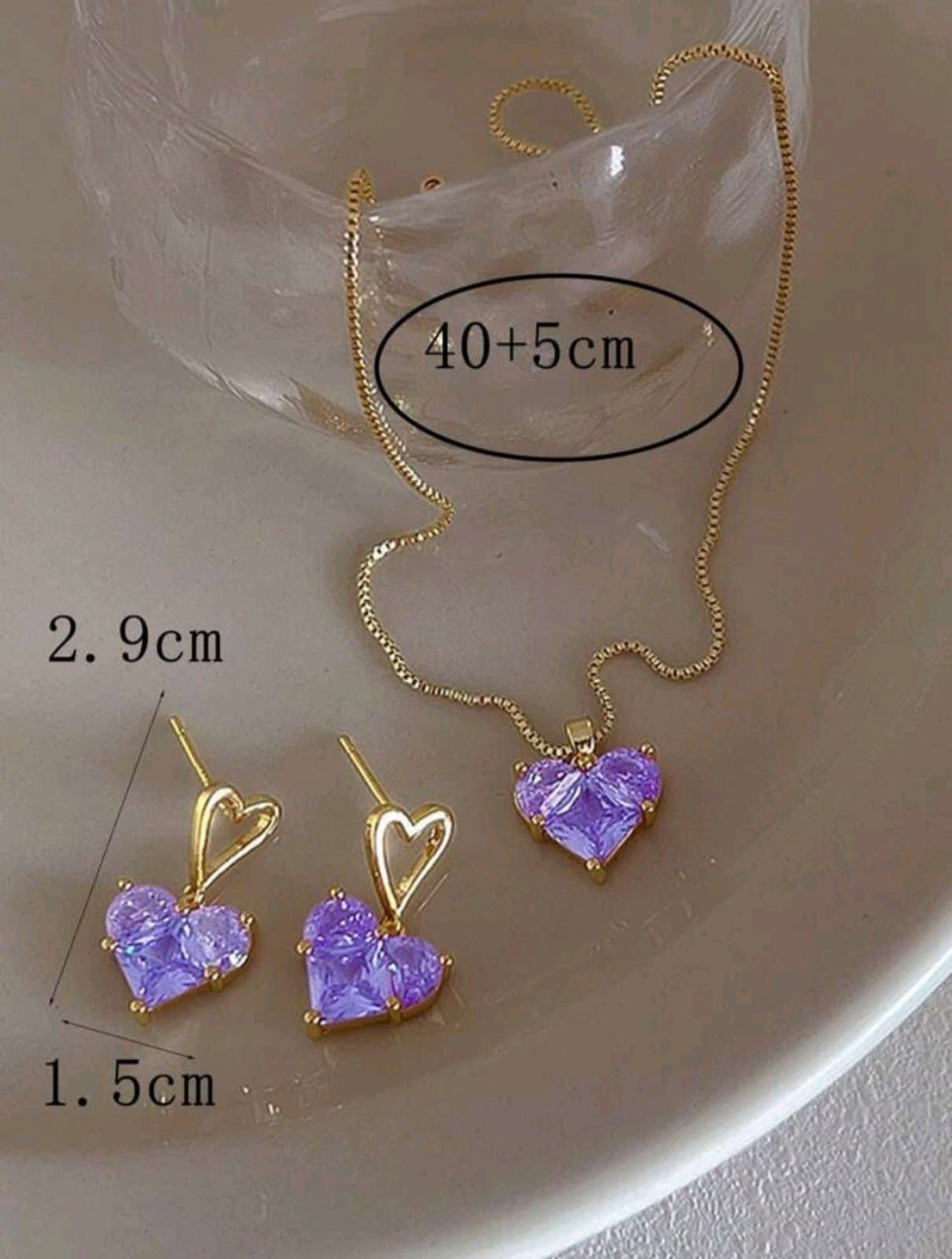 Diamond Heart Flower Rose Gold/Plated Necklace - Thumbnail 11