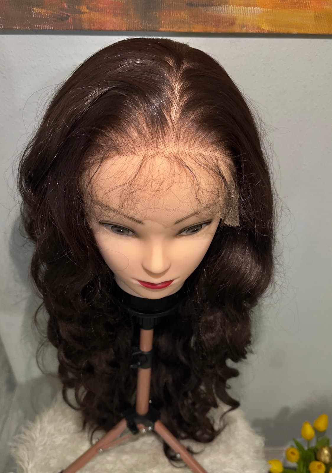 Synthetic Blend 13x6 Long BodyWave Brown Lace Front Wig - Image 1