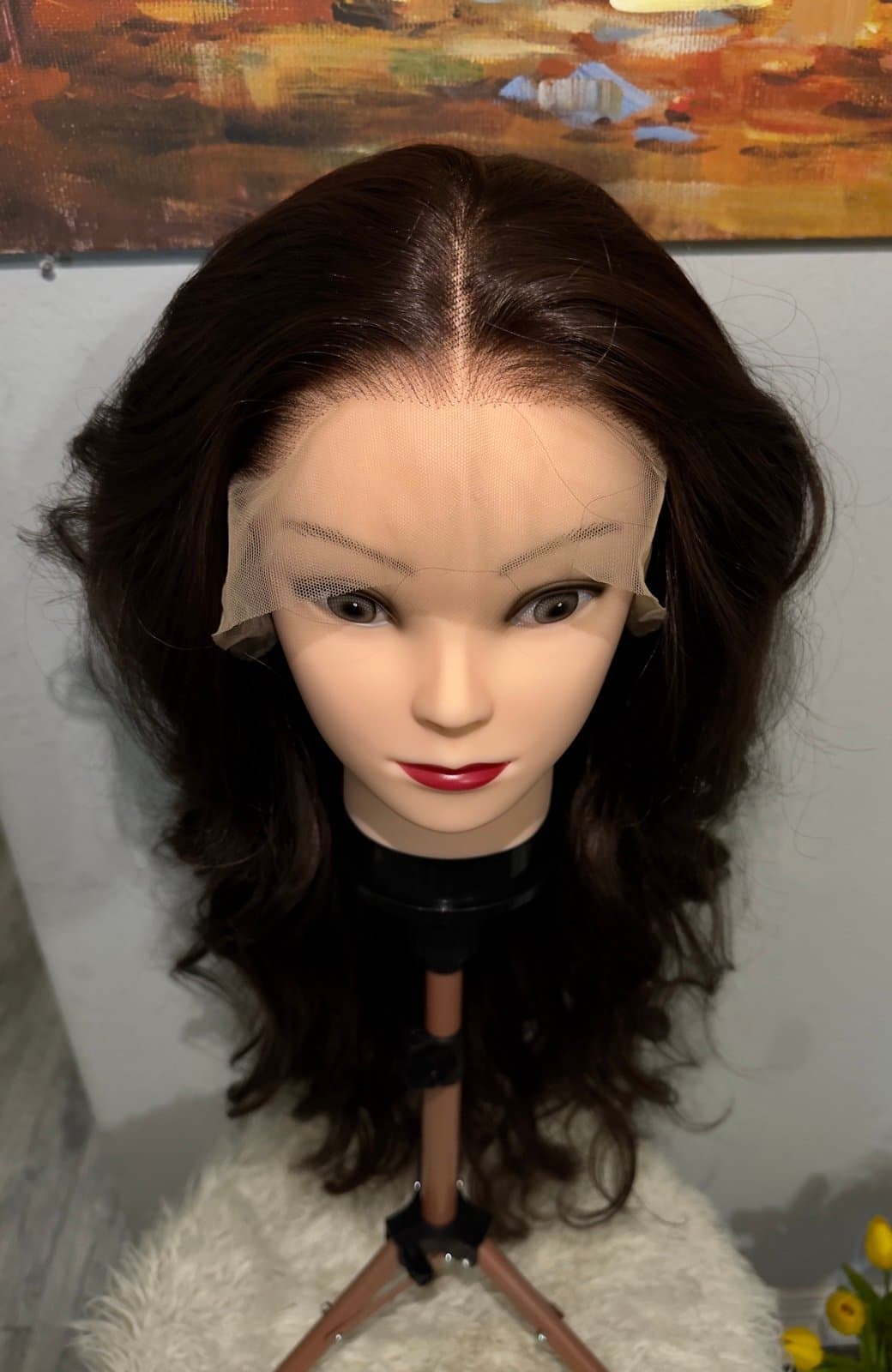 Synthetic Blend 13x4 Long BodyWave Brown Lace Front Wig - Thumbnail 2