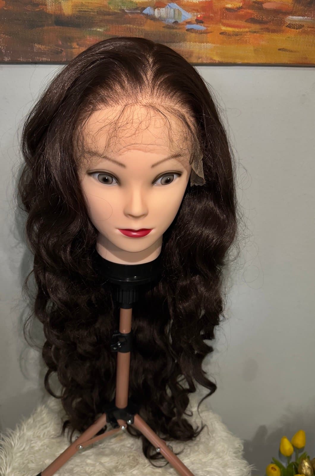Synthetic Blend 13x6 Long BodyWave Brown Lace Front Wig - Thumbnail 3