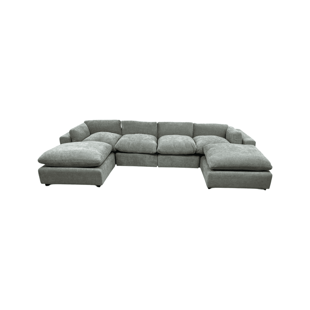 Latitude Run Wilroy 6-piece Comfy U-shaped Sofa Couch Reversible Chaise Sectional - Thumbnail 3