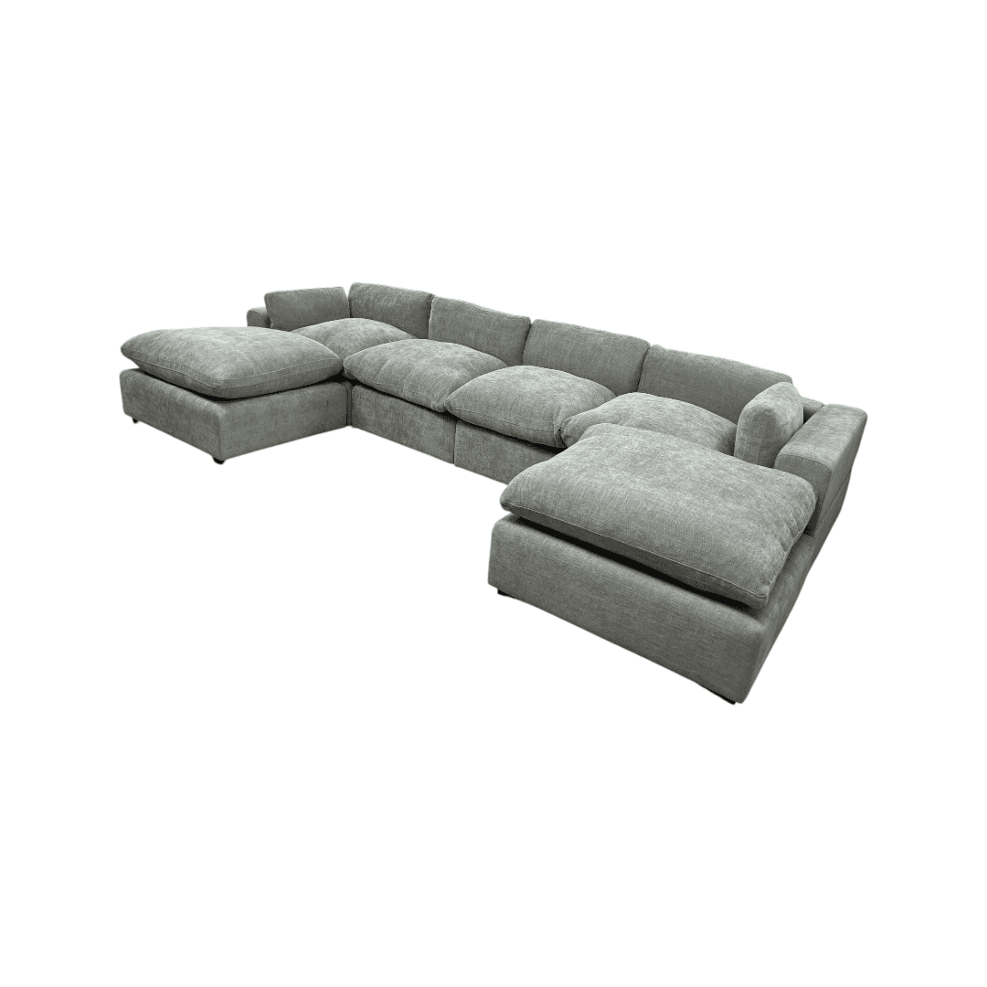 Latitude Run Wilroy 6-piece Comfy U-shaped Sofa Couch Reversible Chaise Sectional - Thumbnail 4