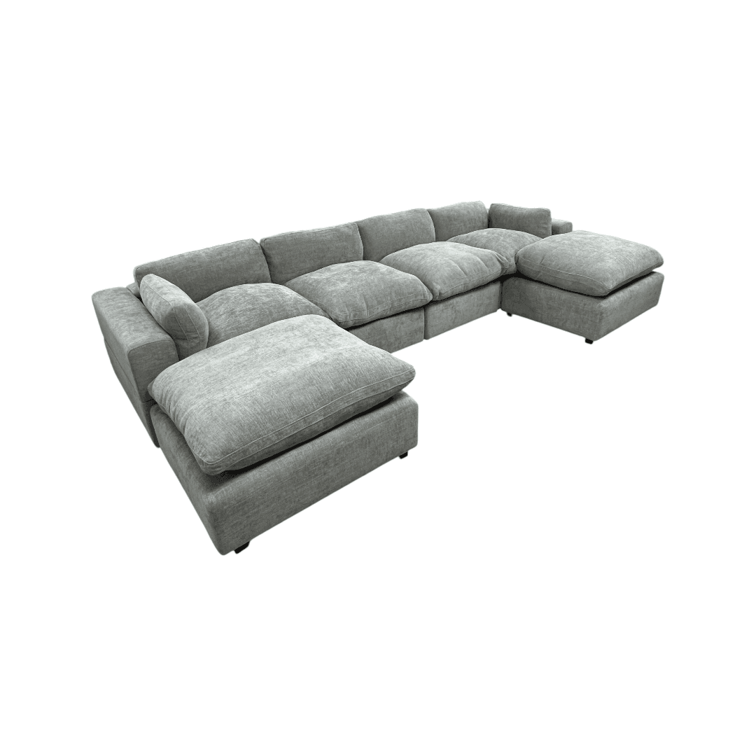 Latitude Run Wilroy 6-piece Comfy U-shaped Sofa Couch Reversible Chaise Sectional - Thumbnail 5