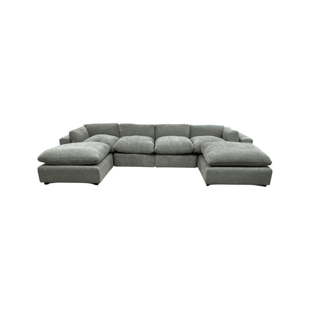 Latitude Run Wilroy 6-piece Comfy U-shaped Sofa Couch Reversible Chaise Sectional - Thumbnail 2